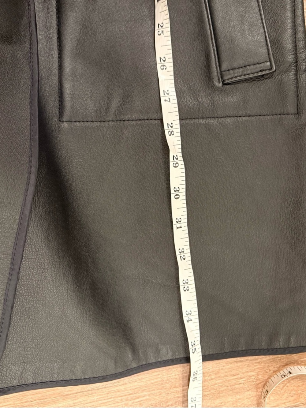 VTG 90s Newport News Leather Reversible Cheetah Longline Trench Coat Sz Small - Picture 9 of 9